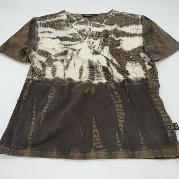 Kuhl Brown Tie Dye Cross Top Short Sleeve Size Large - Picture 1 of 6